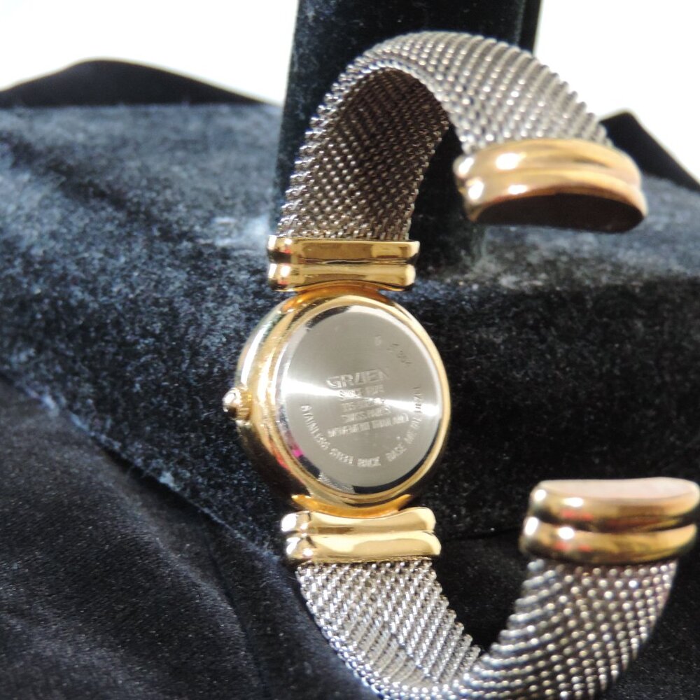 GRUEN Quartz Vintage mesh bangle bracelet watch Mixed Metal - Picture 6 of 9